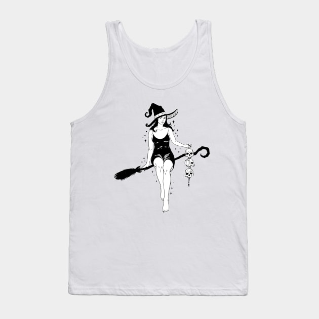 Broom Rider Witch Tank Top by OccultOmaStore
